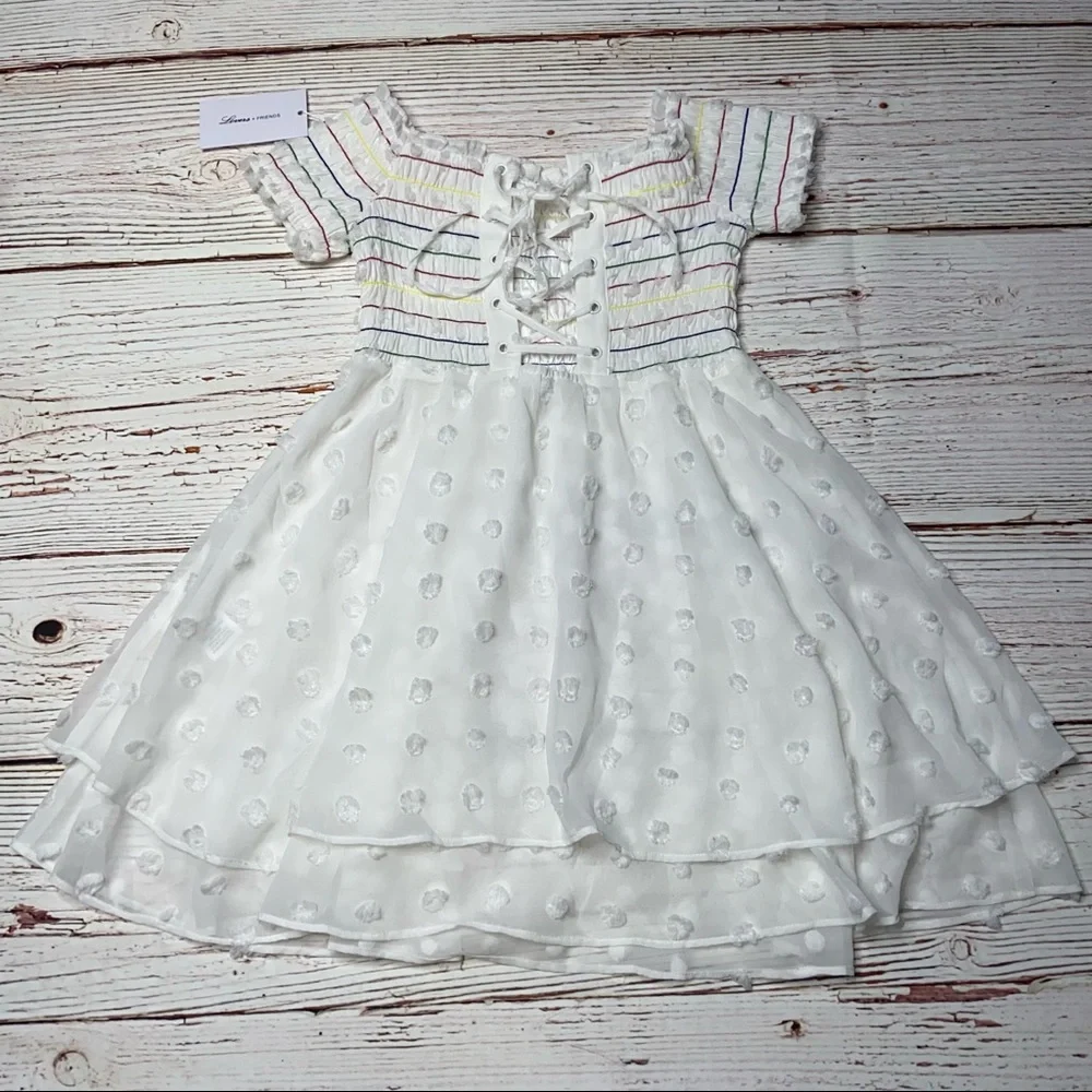 NWT Lovers + Friends Off The Shoulder Babydoll Mini Dress in White Sz S - Picture 14 of 16